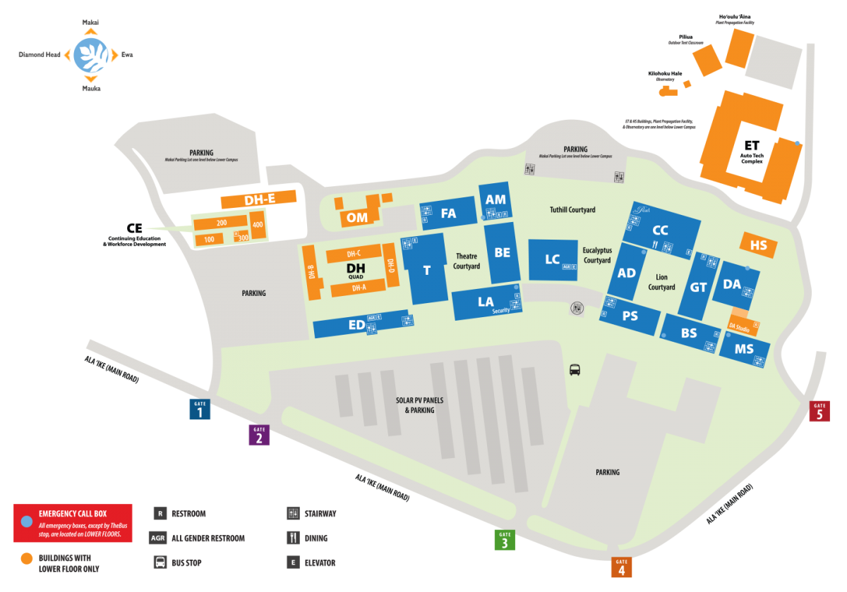 Leeward CC campus map
