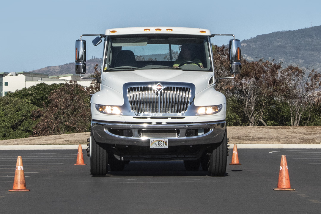 Commercial truck on training course