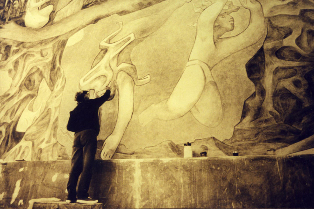 Jean Charlot painting mural