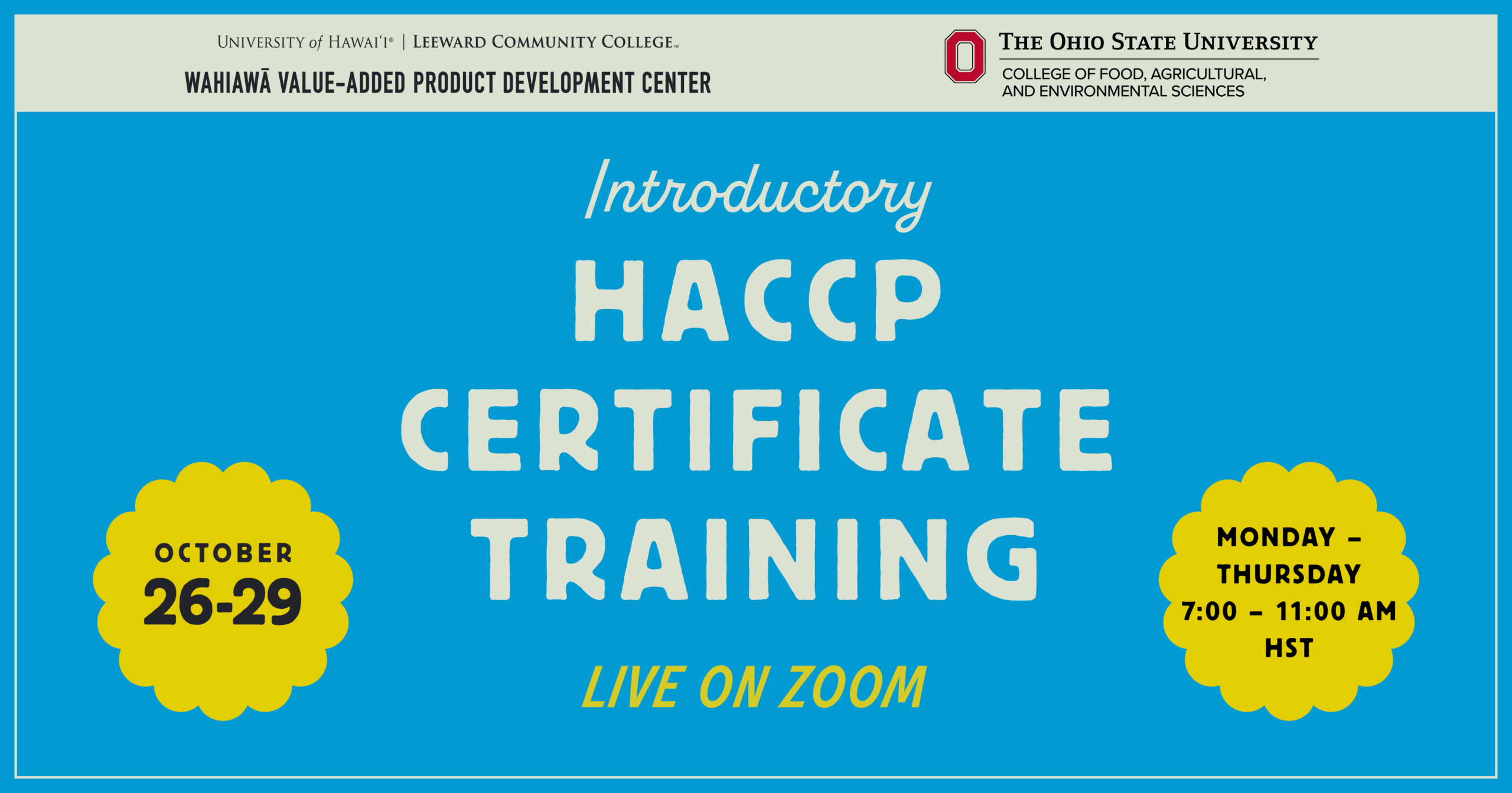 Introductory HACCP Certificate Training